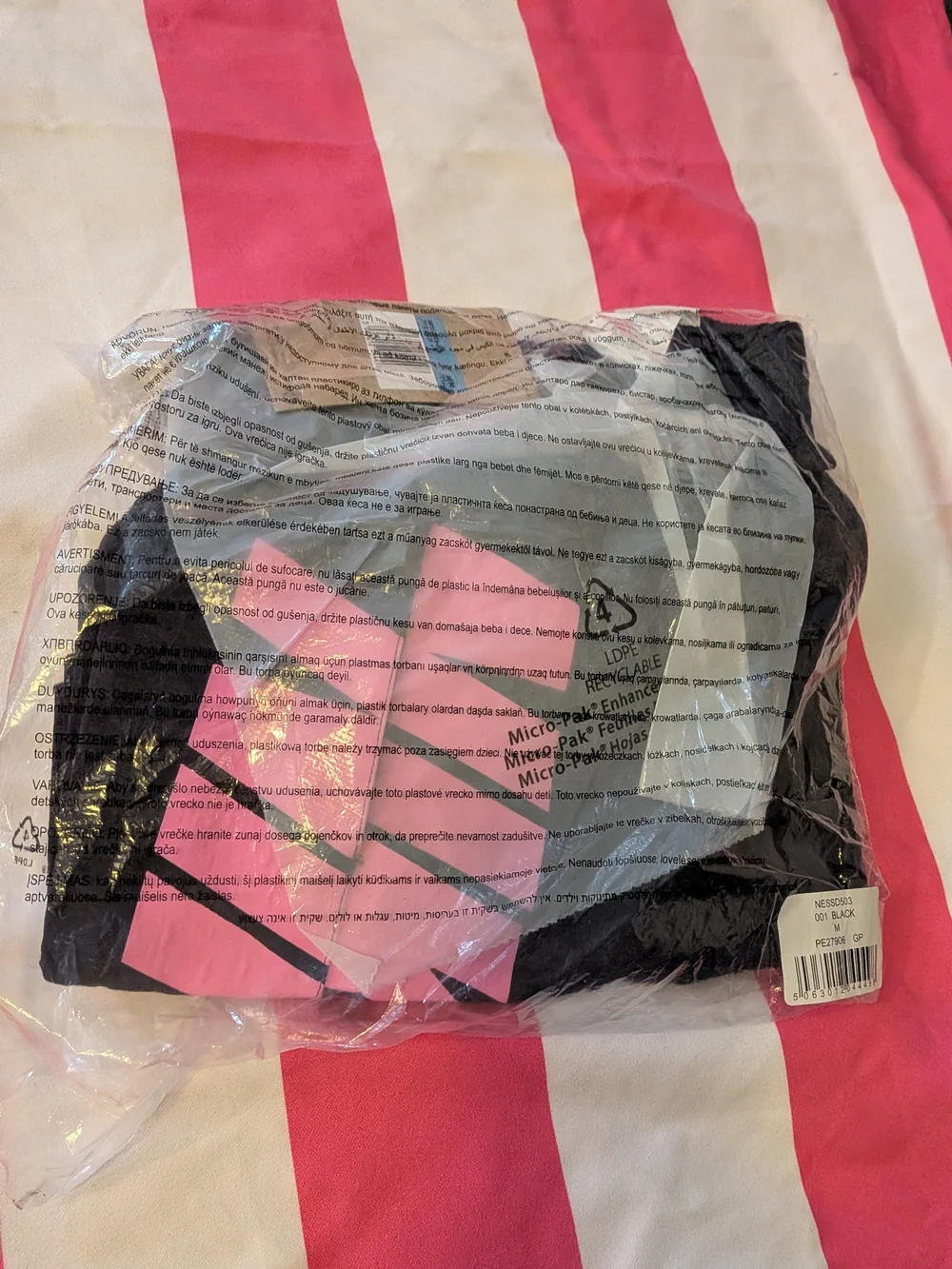 Nike Black Swim Trunks with Pink Logo